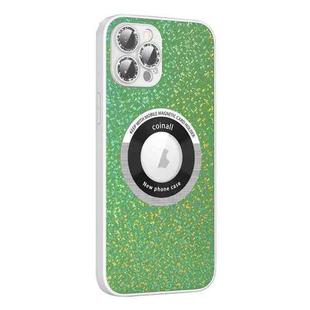 For iPhone 13 Colorful Glitter Magnetic Magsafe TPU + PC Phone Case(Colorful Green)