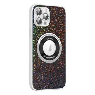 For iPhone 13 Pro Max Colorful Glitter Magnetic Magsafe TPU + PC Phone Case(Black)