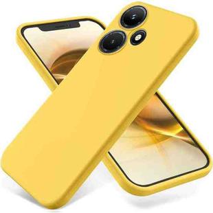 For Infinix Hot 30i Pure Color Liquid Silicone Shockproof Phone Case(Yellow)