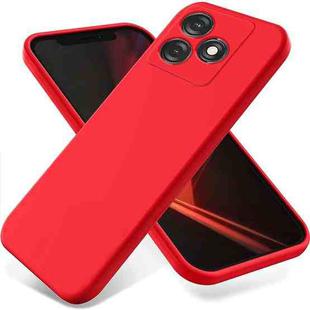 For Tecno Spark 10 4G / 10C 4G Pure Color Liquid Silicone Shockproof Phone Case(Red)