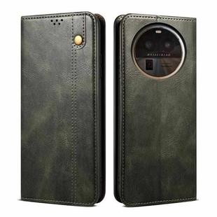 For OPPO Find X6 Pro Oil Wax Crazy Horse Texture Leather Phone Case(Dark Green)