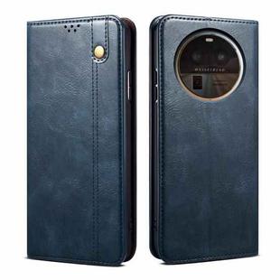 For OPPO Find X6 Pro Oil Wax Crazy Horse Texture Leather Phone Case(Navy Blue)