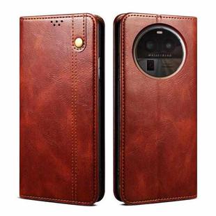 For OPPO Find X6 Pro Oil Wax Crazy Horse Texture Leather Phone Case(Brown)