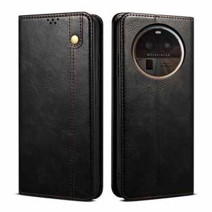 For OPPO Find X6 Pro Oil Wax Crazy Horse Texture Leather Phone Case(Black)