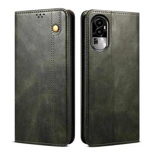 For OPPO Reno10 Global / Reno10 Pro Global Oil Wax Crazy Horse Texture Leather Phone Case(Dark Green)