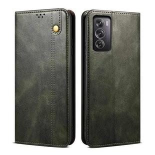 For OPPO Reno12 Pro 5G Global Oil Wax Crazy Horse Texture Leather Phone Case(Dark Green)