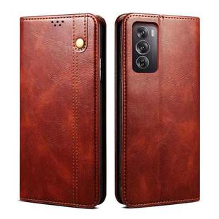 For OPPO Reno12 Pro 5G Global Oil Wax Crazy Horse Texture Leather Phone Case(Brown)