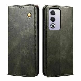 For OPPO A3 Pro 5G Global Oil Wax Crazy Horse Texture Leather Phone Case(Dark Green)