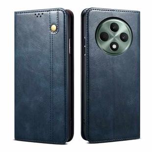 For OPPO Reno12 F 5G Global Oil Wax Crazy Horse Texture Leather Phone Case(Navy Blue)