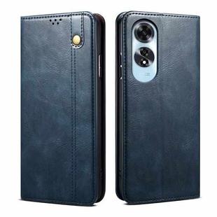 For OPPO A60 Oil Wax Crazy Horse Texture Leather Phone Case(Navy Blue)