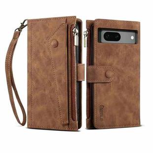 For Google Pixel 7a ESEBLE Retro Frosted RFID Flip Leather Phone Case(Brown)