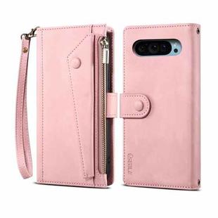 For Google Pixel 9 / 9 Pro ESEBLE Retro Frosted RFID Flip Leather Phone Case(Rose Gold)