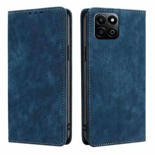 For Honor Play 60 Plus RFID Anti-theft Brush Magnetic Leather Phone Case(Blue)