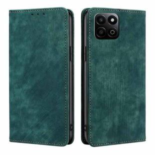 For Honor Play 60 Plus RFID Anti-theft Brush Magnetic Leather Phone Case(Green)