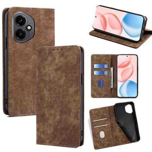 For Honor 400 Global 156.5mm RFID Anti-theft Brush Magnetic Leather Phone Case(Brown)