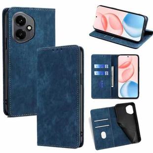 For Honor 400 Global 156.5mm RFID Anti-theft Brush Magnetic Leather Phone Case(Blue)