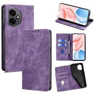 For Honor 400 Global 156.5mm RFID Anti-theft Brush Magnetic Leather Phone Case(Purple)