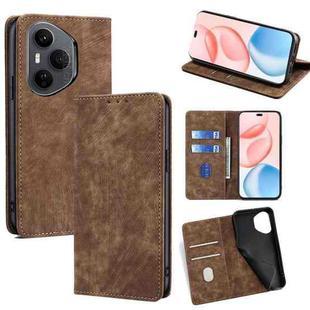 For Honor 400 Pro Global 160.8mm RFID Anti-theft Brush Magnetic Leather Phone Case(Brown)