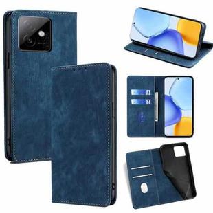 For Honor X60 GT 5G RFID Anti-theft Brush Magnetic Leather Phone Case(Blue)