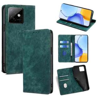 For Honor X60 GT 5G RFID Anti-theft Brush Magnetic Leather Phone Case(Green)
