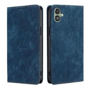 For Samsung Galaxy F14 5G RFID Anti-theft Brush Magnetic Leather Phone Case(Blue)