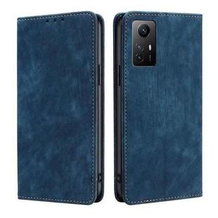 For Xiaomi Redmi Note 12S 4G RFID Anti-theft Brush Magnetic Leather Phone Case(Blue)