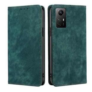 For Xiaomi Redmi Note 12S 4G RFID Anti-theft Brush Magnetic Leather Phone Case(Green)