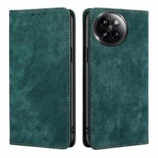 For Xiaomi Civi 4 Pro RFID Anti-theft Brush Magnetic Leather Phone Case(Green)