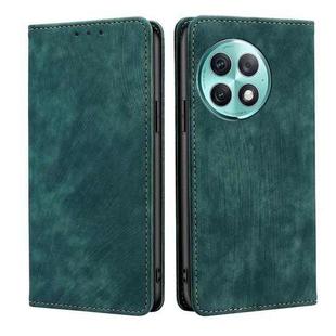 For OnePlus Ace 2 Pro RFID Anti-theft Brush Magnetic Leather Phone Case(Green)