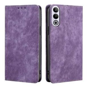 For OnePlus Ace 3V 5G RFID Anti-theft Brush Magnetic Leather Phone Case(Purple)