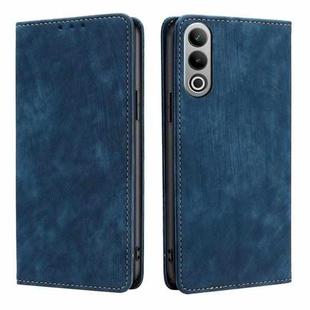 For OnePlus Nord CE4 RFID Anti-theft Brush Magnetic Leather Phone Case(Blue)