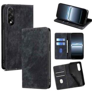 For OnePlus Ace 5 Ultra / Nord 5 RFID Anti-theft Brush Magnetic Leather Phone Case(Black)