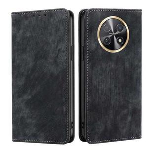 For Huawei Enjoy 60X RFID Anti-theft Brush Magnetic Leather Phone Case(Black)