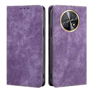 For Huawei Enjoy 60X RFID Anti-theft Brush Magnetic Leather Phone Case(Purple)