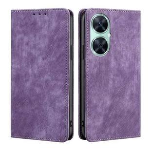 For Huawei Enjoy 60 Pro / nova 11i RFID Anti-theft Brush Magnetic Leather Phone Case(Purple)