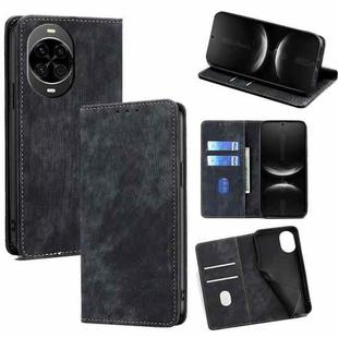 For Huawei nova 14 5G RFID Anti-theft Brush Magnetic Leather Phone Case(Black)