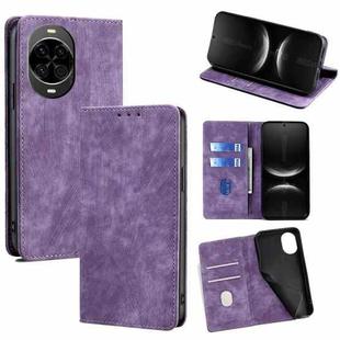 For Huawei nova 14 5G RFID Anti-theft Brush Magnetic Leather Phone Case(Purple)