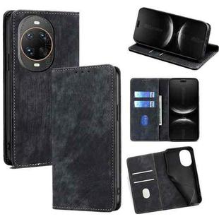 For Huawei nova 14 Ultra 5G RFID Anti-theft Brush Magnetic Leather Phone Case(Black)