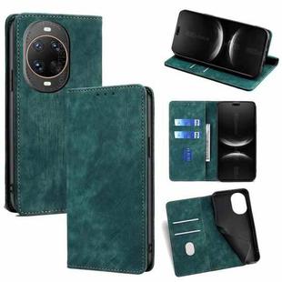 For Huawei nova 14 Ultra 5G RFID Anti-theft Brush Magnetic Leather Phone Case(Green)