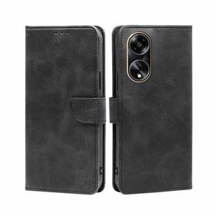 For OPPO A1 5G Calf Texture Buckle Flip Leather Phone Case(Black)