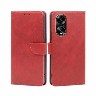 For OPPO A1 5G Calf Texture Buckle Flip Leather Phone Case(Red)