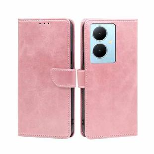 For vivo Y78 Plus 5G Calf Texture Buckle Flip Leather Phone Case(Rose Gold)