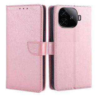 For vivo iQOO Z9 Turbo Calf Texture Buckle Flip Leather Phone Case(Rose Gold)