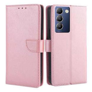 For vivo Y100 5G IDN Calf Texture Buckle Flip Leather Phone Case(Rose Gold)