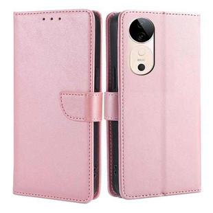 For vivo S19 Calf Texture Buckle Flip Leather Phone Case(Rose Gold)