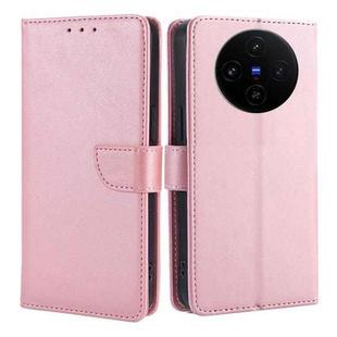 For vivo X100s Calf Texture Buckle Flip Leather Phone Case(Rose Gold)