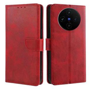 For vivo X100s Calf Texture Buckle Flip Leather Phone Case(Red)