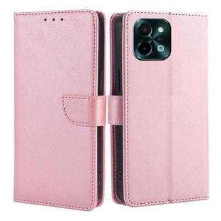 For vivo Y28 4G Calf Texture Buckle Flip Leather Phone Case(Rose Gold)