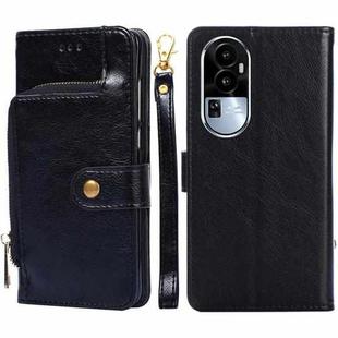 For OPPO Reno10 5G Zipper Bag Leather Phone Case(Black)