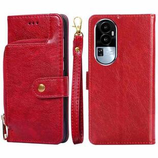 For OPPO Reno10 5G Zipper Bag Leather Phone Case(Red)